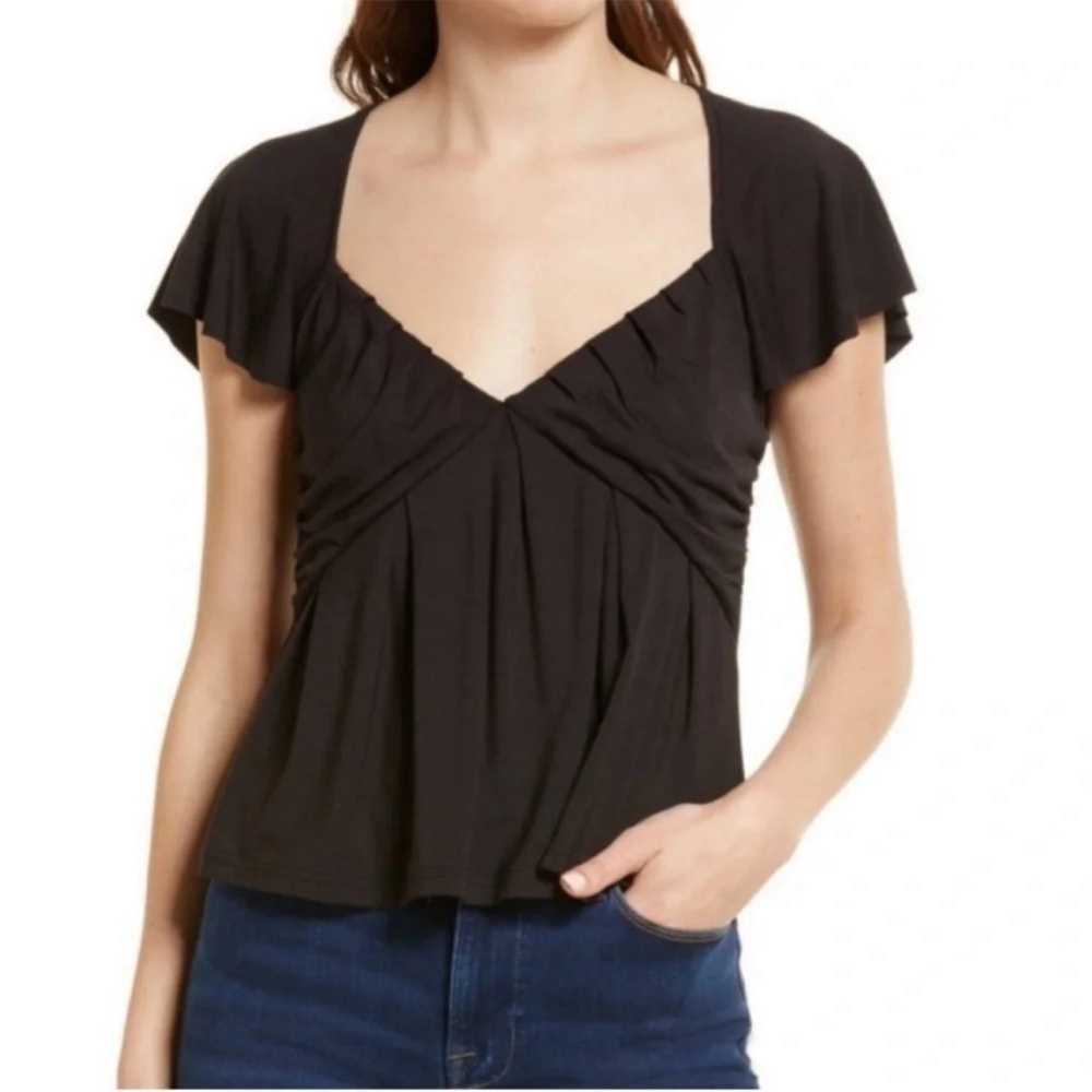 NWT FRAME shirred flounce top